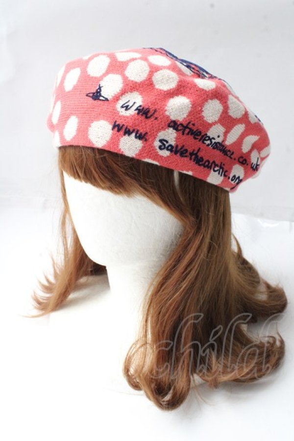 画像2: ヴィヴィアンウエストウッド 中古 / SAVE THE ARCTICベレー  赤  Y-25-09-10-017-ha-SZ-ZY (2)