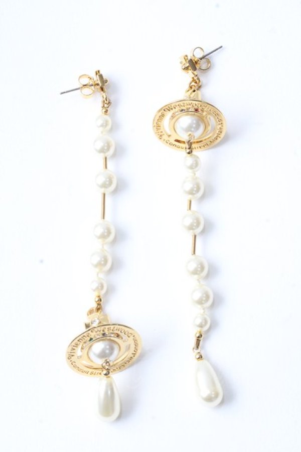 画像4: ヴィヴィアンウエストウッド 中古 / BROKEN PEARL EARRINGS  ゴールド  Y-25-09-10-002-er-SZ-ZY (4)