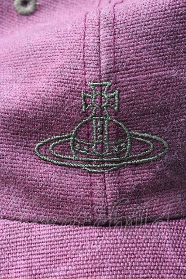 画像5: ヴィヴィアンウエストウッド 中古 / ラインオーブ刺繍キャップ  パープル  Y-25-09-10-018-ha-SZ-ZY (5)