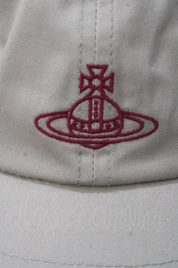 画像5: ヴィヴィアンウエストウッド 中古 / ラインオーブ刺繍キャップ  ベージュ  Y-25-09-10-020-ha-SZ-ZY (5)