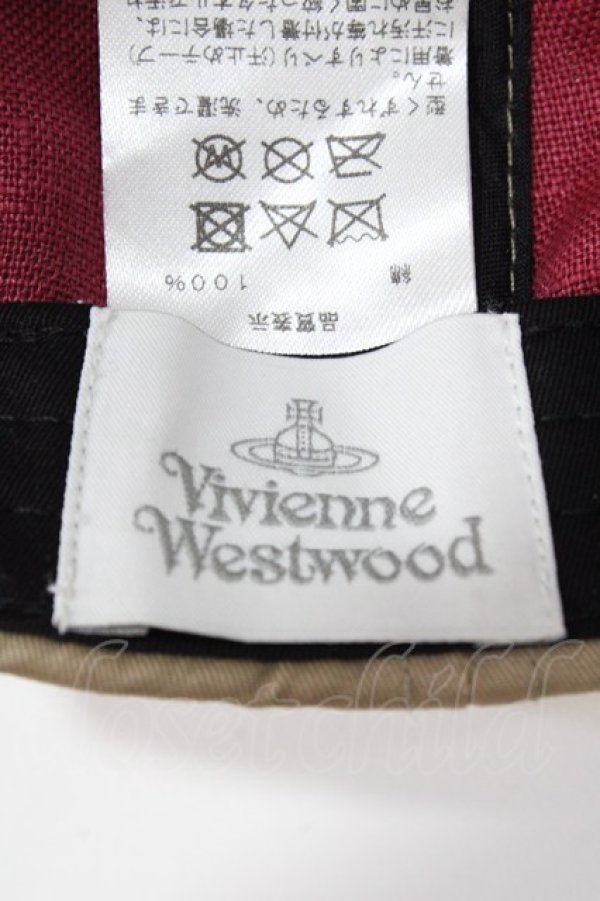 画像6: ヴィヴィアンウエストウッド 中古 / ラインオーブ刺繍キャップ  ベージュ  Y-25-09-10-020-ha-SZ-ZY (6)