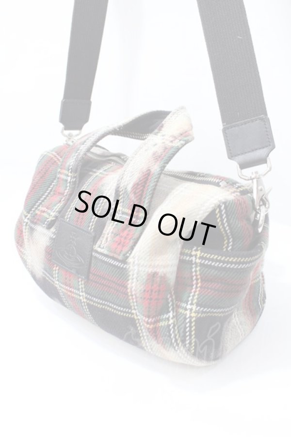 画像4: ヴィヴィアンウエストウッド 中古 / MIST CHECK ドラムバッグ  グリーン  Y-25-09-10-022-ba-SZ-ZY (4)