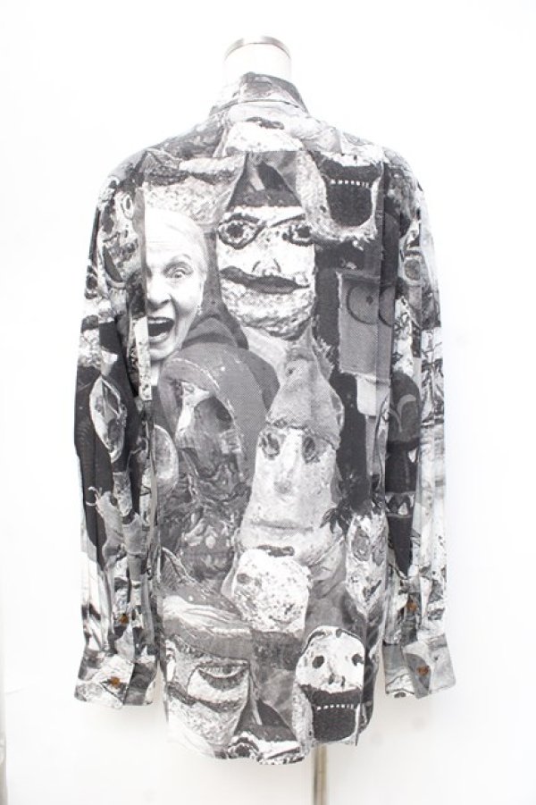 画像3: ヴィヴィアンウエストウッド 中古 / パペットプリントクラシックシャツ 44 ブラック×ホワイト  Y-25-09-17-030-bl-IG-ZY (3)