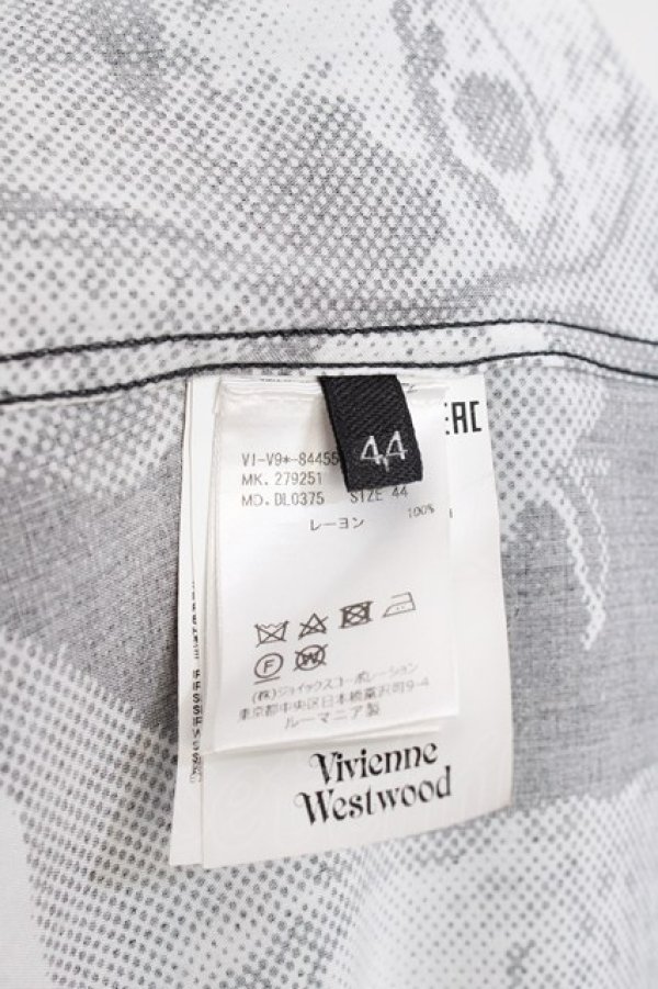 画像6: ヴィヴィアンウエストウッド 中古 / パペットプリントクラシックシャツ 44 ブラック×ホワイト  Y-25-09-17-030-bl-IG-ZY (6)