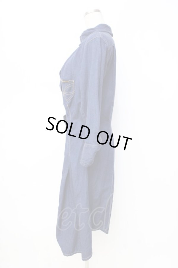 画像2: ANGLOMANIA 中古 / デニムシャツドランクドレス S インディゴ  Y-25-09-17-038-op-YM-ZY (2)