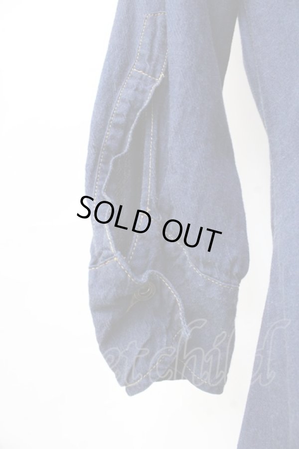 画像4: ANGLOMANIA 中古 / デニムシャツドランクドレス S インディゴ  Y-25-09-17-038-op-YM-ZY (4)