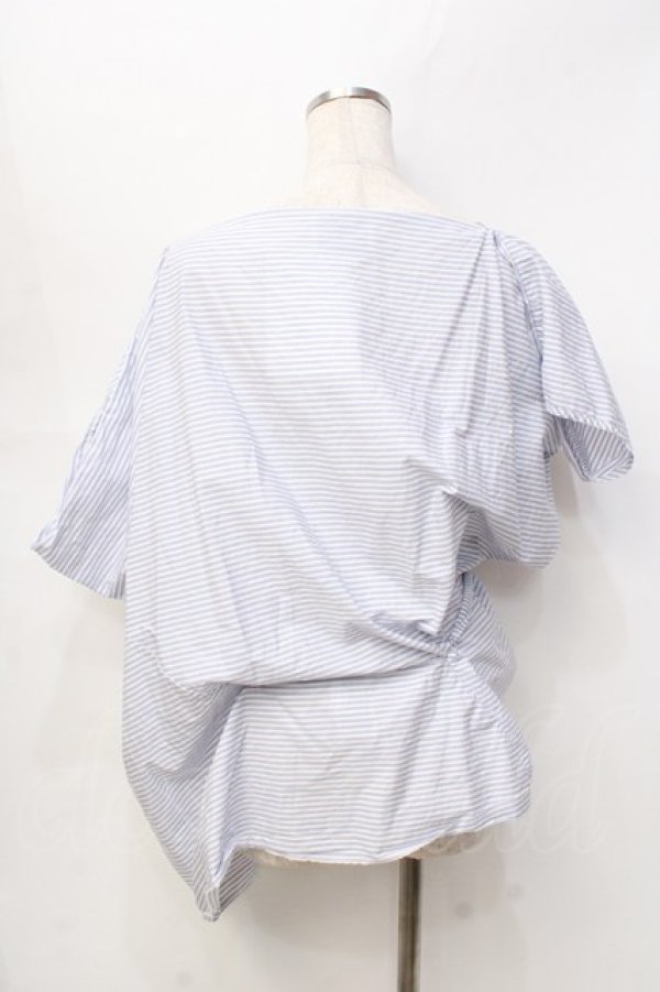 画像3: ヴィヴィアンウエストウッド 中古 / コットンストライプスクエアシャツ L サックス  Y-25-09-17-053-bl-YM-ZY (3)