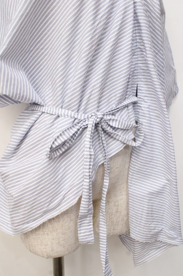 画像5: ヴィヴィアンウエストウッド 中古 / コットンストライプスクエアシャツ L サックス  Y-25-09-17-053-bl-YM-ZY (5)