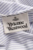 画像7: ヴィヴィアンウエストウッド 中古 / コットンストライプスクエアシャツ L サックス  Y-25-09-17-053-bl-YM-ZY (7)
