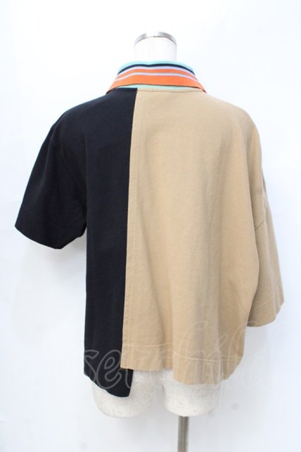 画像3: ヴィヴィアンウエストウッド 中古 / リメイクPOLOトップ オーブスター刺繍 00 黒×ベージュ  Y-25-09-17-054-to-SZ-ZY (3)