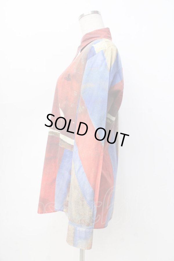 画像2: ヴィヴィアンウエストウッド MAN 中古 / UNION JACK OSSIE SHIRT シャツ 46 マルチ  Y-25-09-17-055-bl-IG-ZY (2)