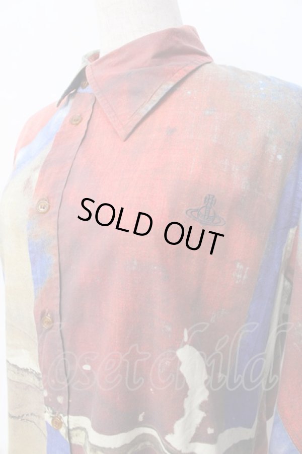 画像4: ヴィヴィアンウエストウッド MAN 中古 / UNION JACK OSSIE SHIRT シャツ 46 マルチ  Y-25-09-17-055-bl-IG-ZY (4)