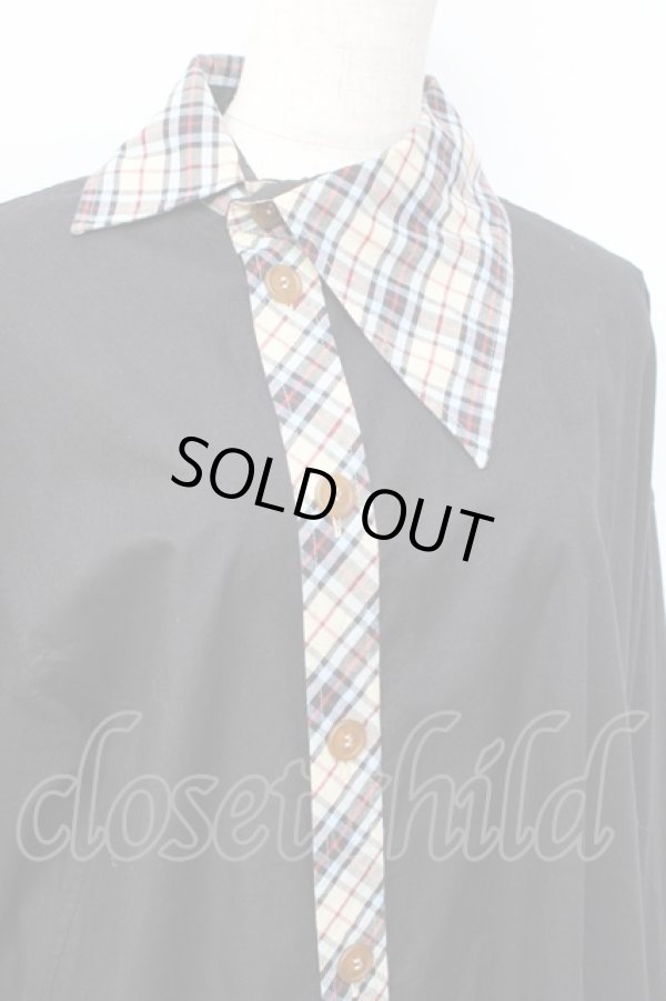 画像4: ヴィヴィアンウエストウッド MAN 中古 / チェック ビッグオジークラークシャツ  ブラック  Y-25-09-17-057-bl-IG-ZY (4)