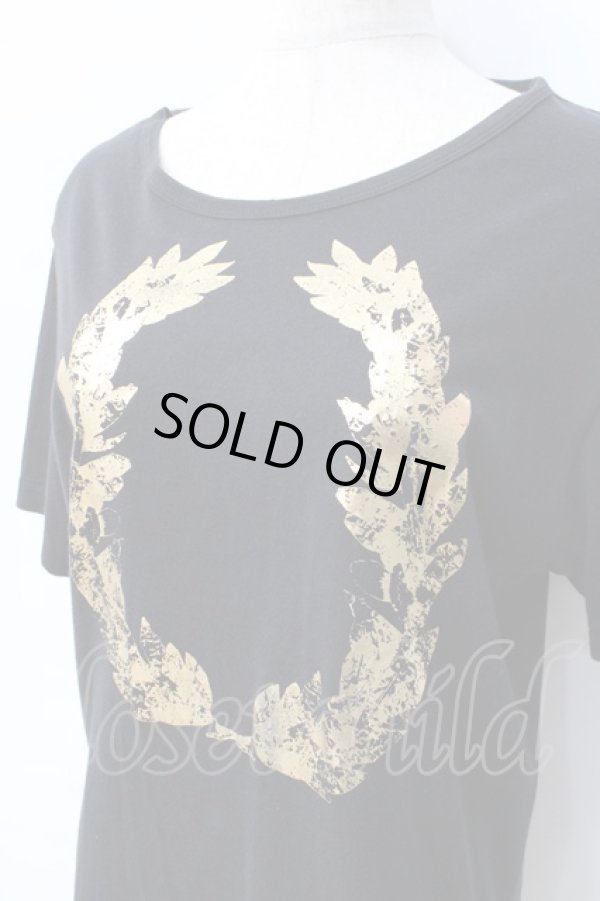 画像4: ヴィヴィアンウエストウッド MAN 中古 / TS/リーフ箔ｐｔTシャツ 46 黒  Y-25-09-17-058-ts-IN-ZY (4)