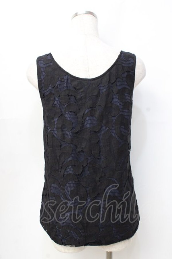 画像3: ヴィヴィアンウエストウッド 中古 / レースレイヤードタンクトップ 40 ネイビー×ブラック  Y-25-09-17-061-to-IG-ZY (3)