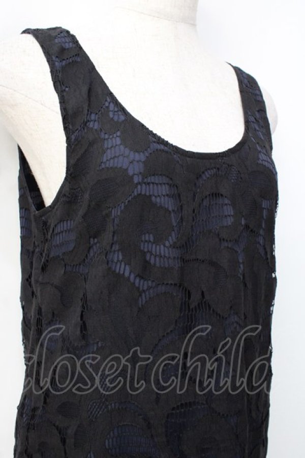 画像4: ヴィヴィアンウエストウッド 中古 / レースレイヤードタンクトップ 40 ネイビー×ブラック  Y-25-09-17-061-to-IG-ZY (4)
