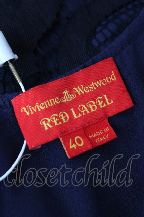 画像5: ヴィヴィアンウエストウッド 中古 / レースレイヤードタンクトップ 40 ネイビー×ブラック  Y-25-09-17-061-to-IG-ZY (5)