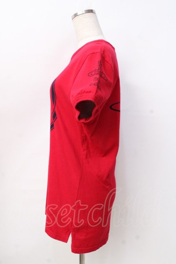画像2: ヴィヴィアンウエストウッド MAN 中古 / クロックプリントTシャツ S レッド  Y-25-09-17-062-ts-SZ-ZY (2)
