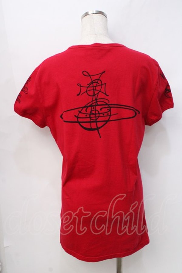 画像3: ヴィヴィアンウエストウッド MAN 中古 / クロックプリントTシャツ S レッド  Y-25-09-17-062-ts-SZ-ZY (3)