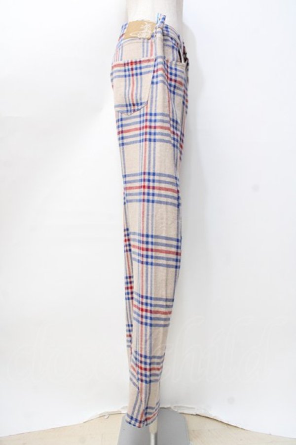 画像2: ヴィヴィアンウエストウッド MAN 中古 / TARTAN NEW ASYMMETRICパンツ M アイボリー  Y-25-09-17-066-pa-YM-ZY (2)
