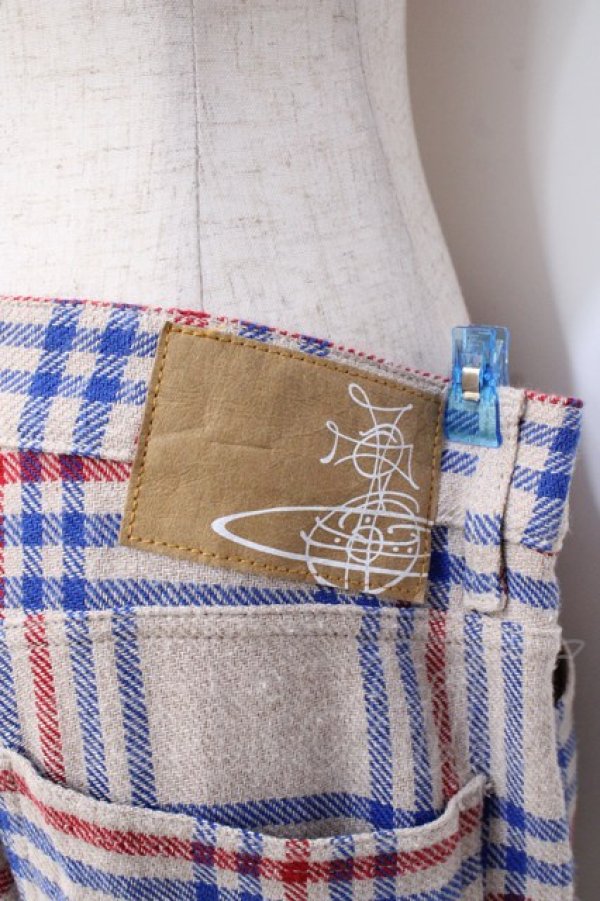 画像4: ヴィヴィアンウエストウッド MAN 中古 / TARTAN NEW ASYMMETRICパンツ M アイボリー  Y-25-09-17-066-pa-YM-ZY (4)