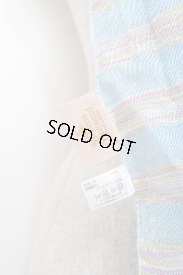 画像3: ヴィヴィアンウエストウッド 中古 / オーブ刺繍ストール  サックス  Y-25-09-17-009-gd-SZ-ZH (3)