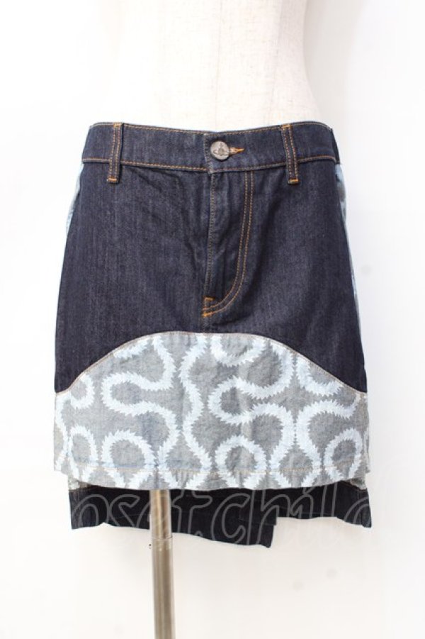 画像5: ANGLOMANIA 中古 / 2WAYスクイグルデニムスカート 26 インディゴ  Y-25-09-17-067-sk-SZ-ZY (5)