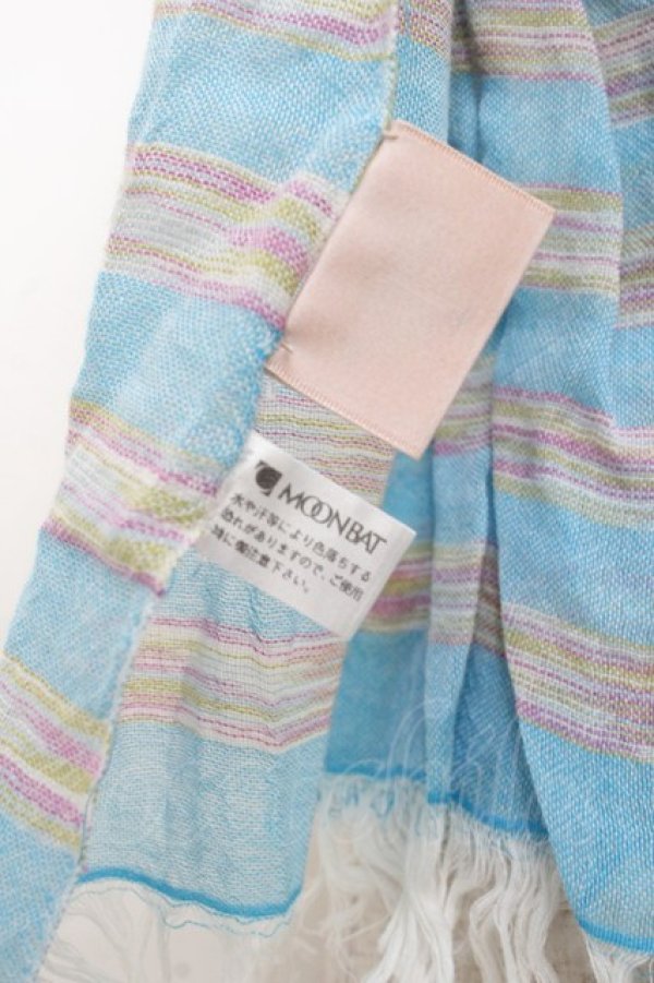 画像4: ヴィヴィアンウエストウッド 中古 / オーブ刺繍ストール  サックス  Y-25-09-17-009-gd-SZ-ZY (4)