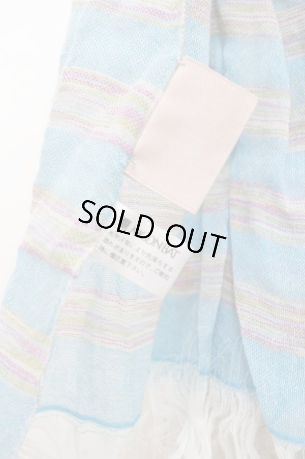 画像4: ヴィヴィアンウエストウッド 中古 / オーブ刺繍ストール  サックス  Y-25-09-17-009-gd-SZ-ZH (4)