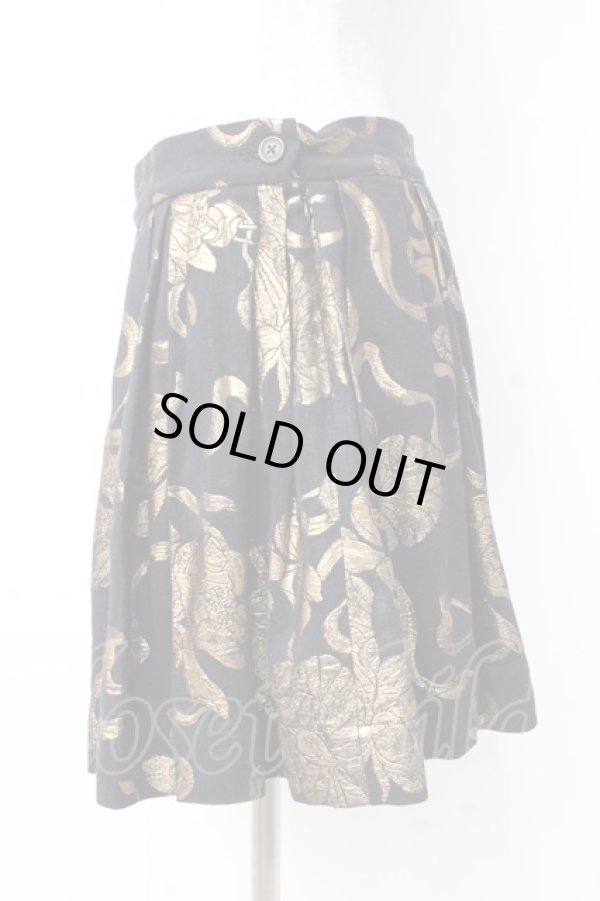 画像2: ANGLOMANIA 中古 / フレアミニスカート 38 ブラック×ゴールド  Y-25-09-17-068-sk-SZ-ZH (2)