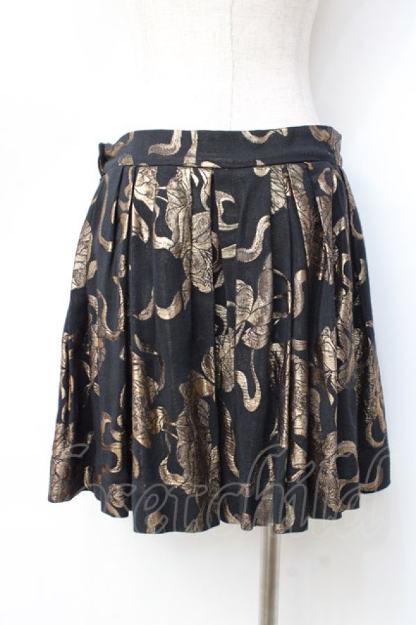 画像3: ANGLOMANIA 中古 / フレアミニスカート 38 ブラック×ゴールド  Y-25-09-17-068-sk-SZ-ZY (3)
