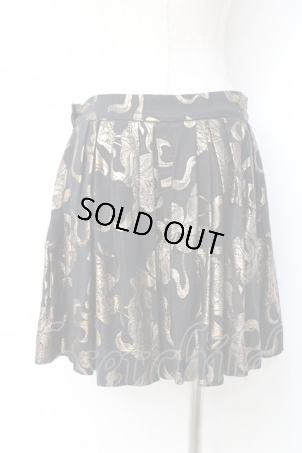 画像3: ANGLOMANIA 中古 / フレアミニスカート 38 ブラック×ゴールド  Y-25-09-17-068-sk-SZ-ZH (3)