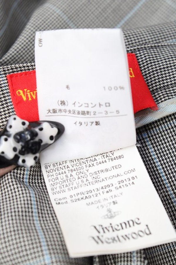 画像6: ヴィヴィアンウエストウッド 中古 / グレンチェックパンツ 38 グレー  Y-25-09-17-074-pa-IG-ZY (6)