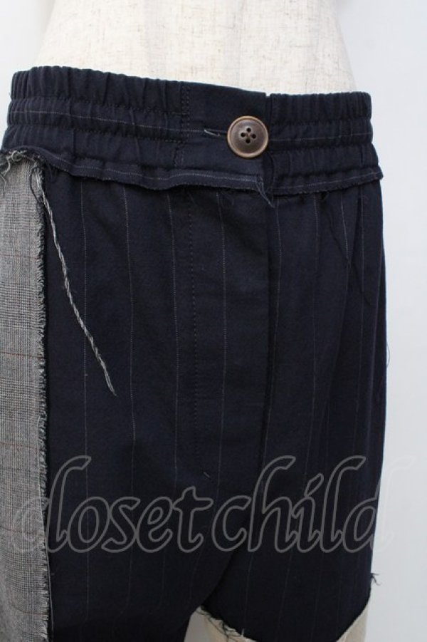 画像5: ヴィヴィアンウエストウッド 中古 / パッチワークブロッキングパンツ 00 ネイビーｘグレーｘベージュ  Y-25-09-17-075-pa-YM-ZY (5)