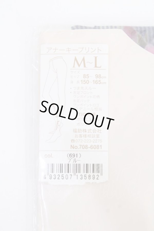画像2: ヴィヴィアンウエストウッド 中古 / アナーキープリントタイツ M-L ブルー  Y-25-09-17-017-gd-SZ-ZY (2)