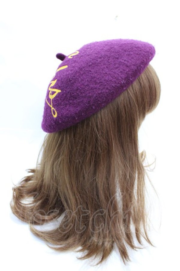 画像4: ヴィヴィアンウエストウッド 中古 / Open 24 Hours Wool ベレー帽  パープル  Y-25-09-17-021-ha-SZ-ZY (4)