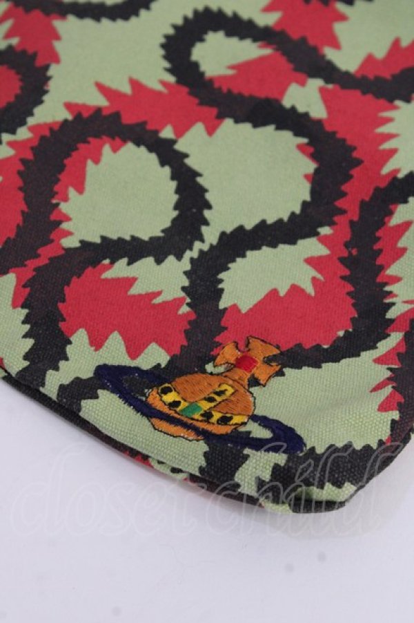 画像4: ANGLOMANIA 中古 / スクイグルクラッチバッグ  グリーン  Y-25-09-17-027-ba-SZ-ZY (4)