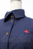 画像4: ヴィヴィアンウエストウッド 中古 / 単色オーブ刺繍ブラウス 2 ネイビー  Y-25-09-17-028-bl-YM-ZY (4)