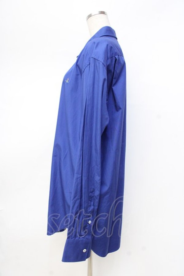 画像2: ヴィヴィアンウエストウッド 中古 / カラーオーブ刺繍シャツ 52 ブルー  Y-25-09-17-029-bl-YM-ZY (2)