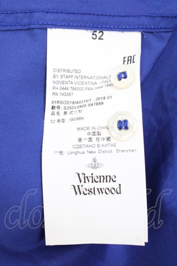画像6: ヴィヴィアンウエストウッド 中古 / カラーオーブ刺繍シャツ 52 ブルー  Y-25-09-17-029-bl-YM-ZY (6)