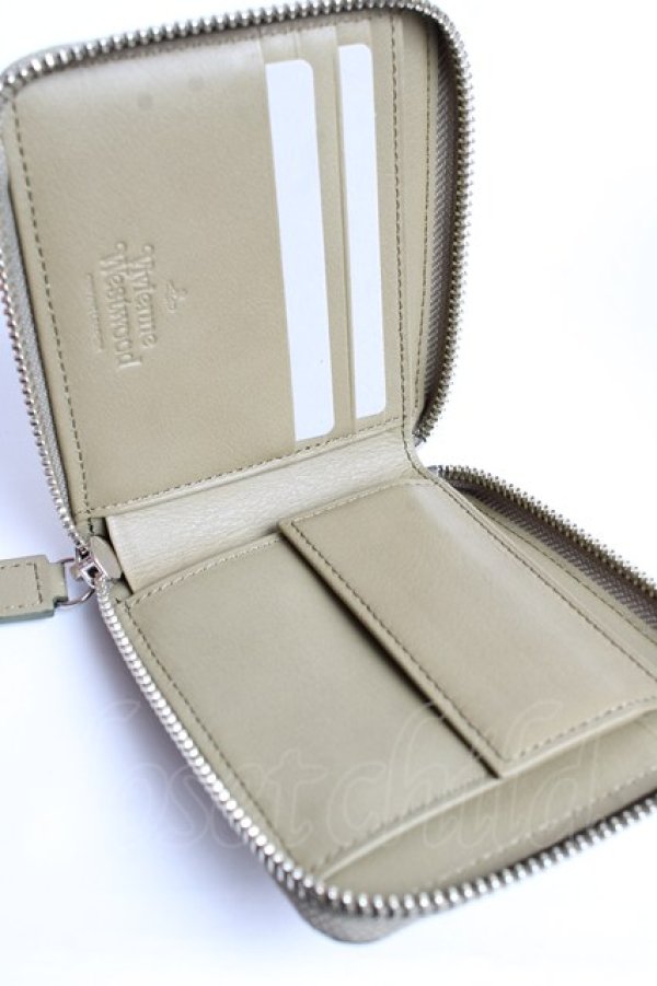 画像3: ヴィヴィアンウエストウッド 中古 / LEATHER RUBBER ORB ラウンドファスナー二ツ折リ財布  カーキ  Y-25-10-12-031-gd-SZ-ZY (3)