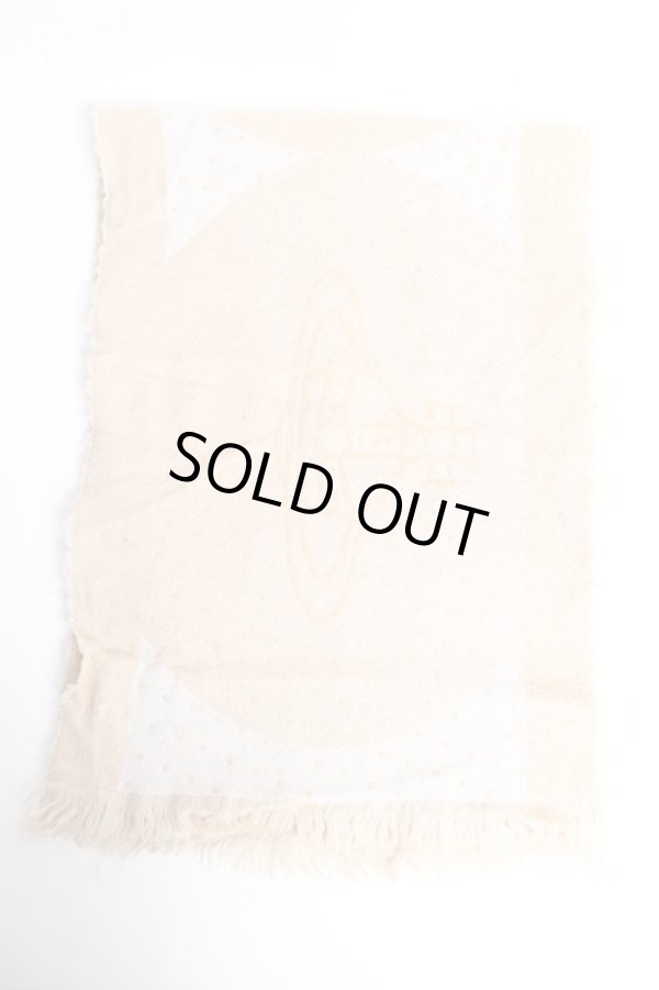 画像2: ヴィヴィアンウエストウッド MAN 中古 / オーブロゴマフラー  ベージュ  Y-25-10-12-032-gd-AS-ZY (2)