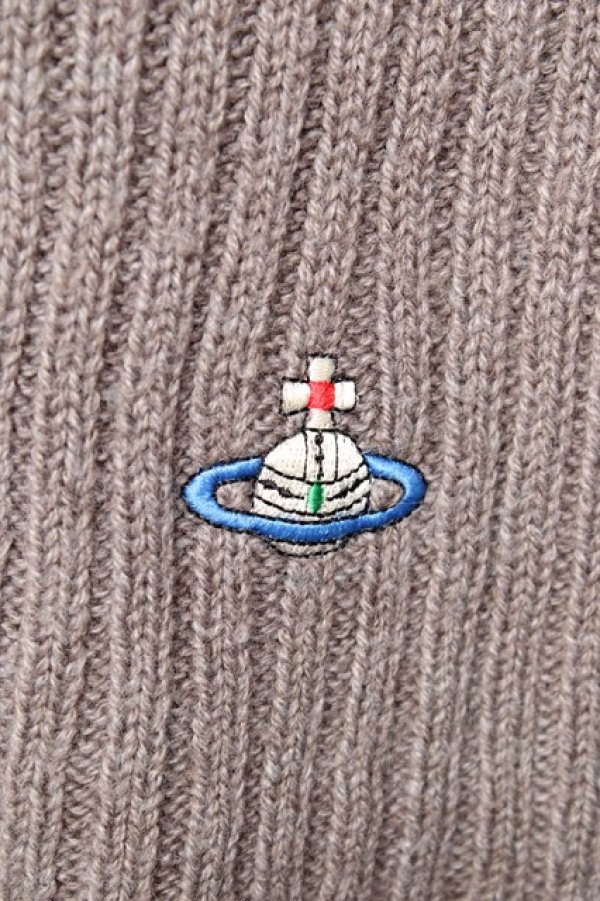 画像2: ヴィヴィアンウエストウッド MAN 中古 / 刺繍入リリブマフラー  グレー  Y-25-10-12-033-gd-AS-ZY (2)