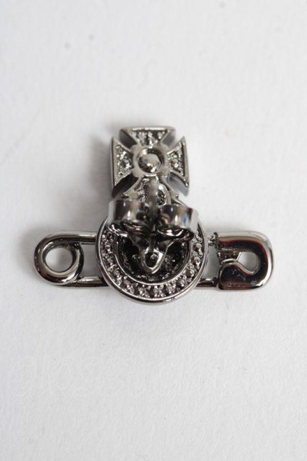 画像2: ヴィヴィアンウエストウッド MAN 中古 / KITTYシングルピアス  シルバー×ブラック  Y-25-10-12-004-er-SZ-ZY (2)