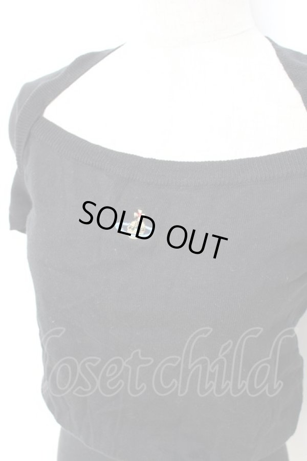 画像4: ヴィヴィアンウエストウッド 中古 / カラーオーブ刺繍半袖ニット S 黒  Y-25-10-12-041-to-SZ-ZY (4)