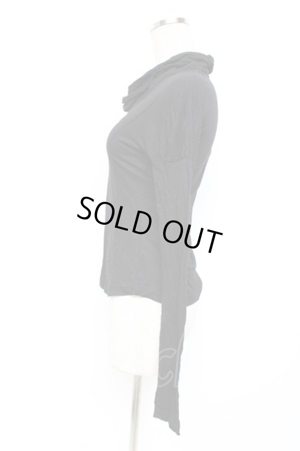 画像2: ヴィヴィアンウエストウッド 中古 / 単色オーブ刺繍ハイネック長袖カットソール 1 ブラック  Y-25-10-12-042-to-SZ-ZY (2)