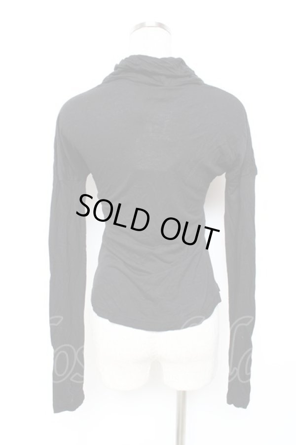 画像3: ヴィヴィアンウエストウッド 中古 / 単色オーブ刺繍ハイネック長袖カットソール 1 ブラック  Y-25-10-12-042-to-SZ-ZY (3)