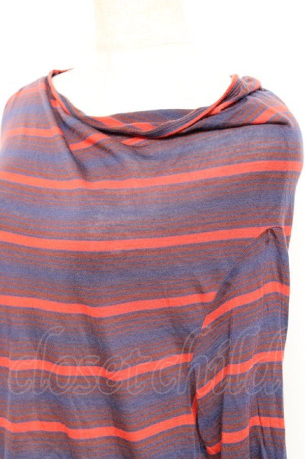 画像4: ヴィヴィアンウエストウッド MAN 中古 / 変形ボーダートップス 44 ネイビー  Y-25-10-12-044-to-SZ-ZY (4)