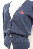 画像4: ヴィヴィアンウエストウッド 中古 / 単色オーブ刺繍カーディガン 2 紺  Y-25-10-12-045-to-SZ-ZY (4)
