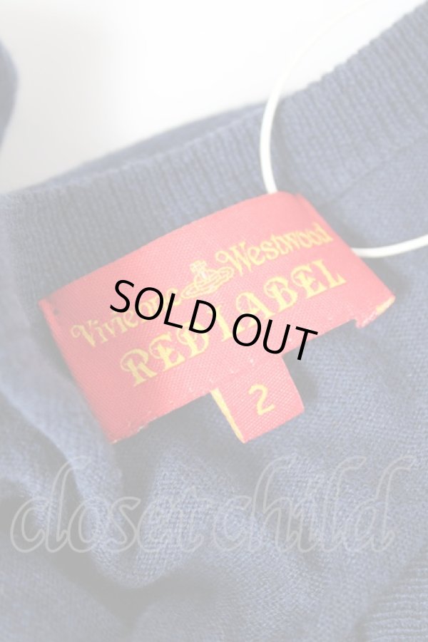 画像5: ヴィヴィアンウエストウッド 中古 / 単色オーブ刺繍カーディガン 2 紺  Y-25-10-12-045-to-SZ-ZY (5)